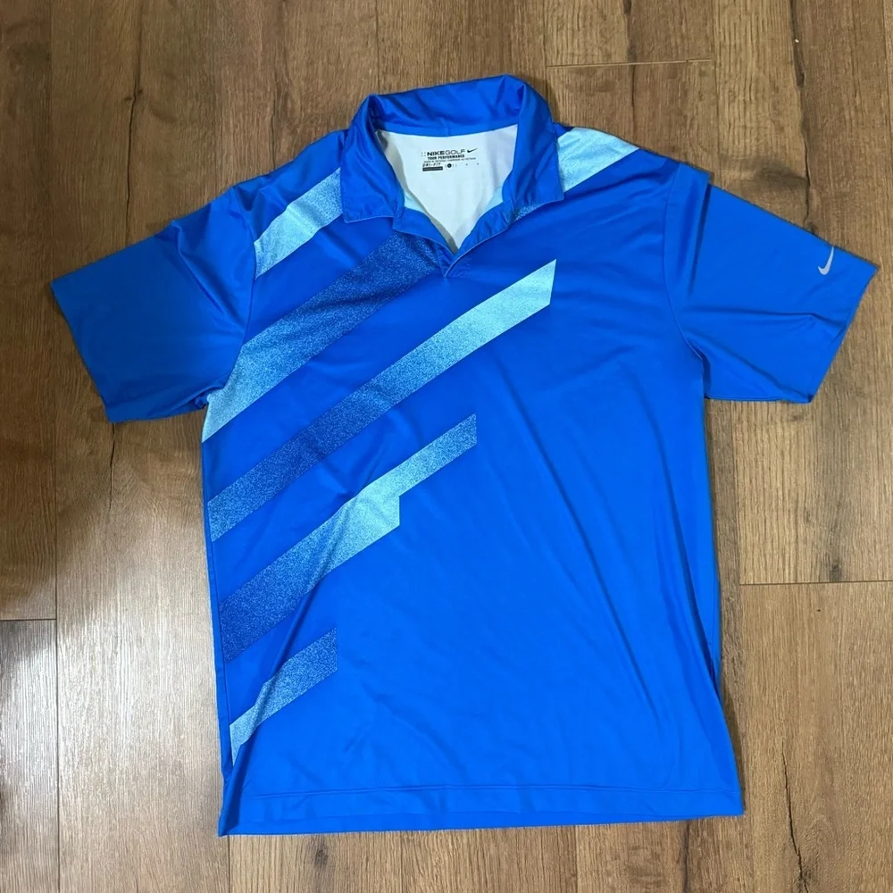 NIKE GOLF blue dri-fit polo‎ top